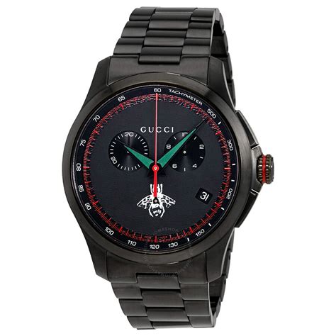 gucci g-timeless chronograph black dial mens watch|Gucci g timeless diamond watch.